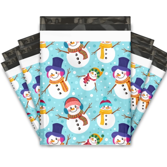 25 10X13 Snowmen XMAS Poly Mailers PRICE IS FIRM - Picture 5 of 5